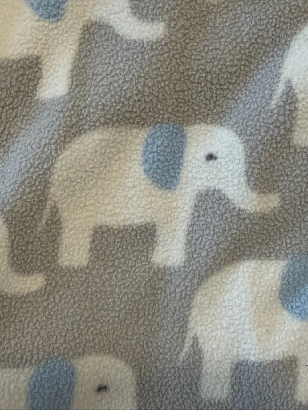 Carter's Gray Fleece Sleep Sack with White & Blue Elephant Print, Medium